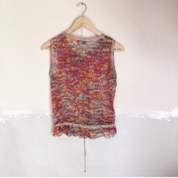 St John Sport Sheer Tank Top Pink Drawstring - Picture 3 of 7